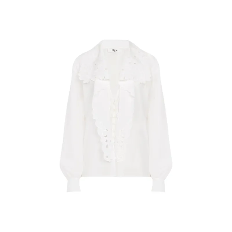 Chloé Embroidered Lavallière Shirt-0