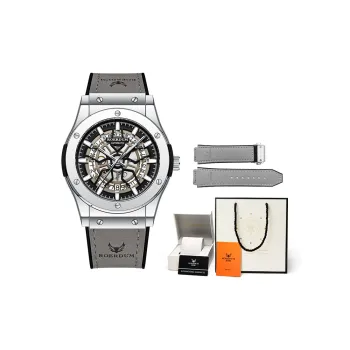 ROERDUM Infinite Universe Mechanical Movement Crazy Horse Leather Strap Watch Men's Watches Black Dial