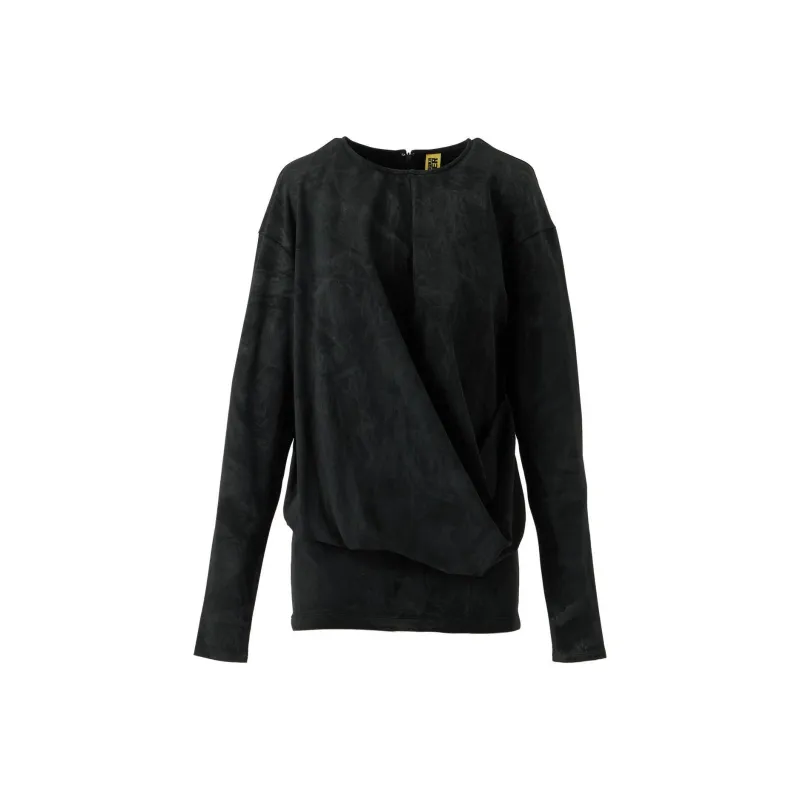 Onitsuka Tiger PRINTED Drop Shoulder Sleeve T Shirt Women's Black-0