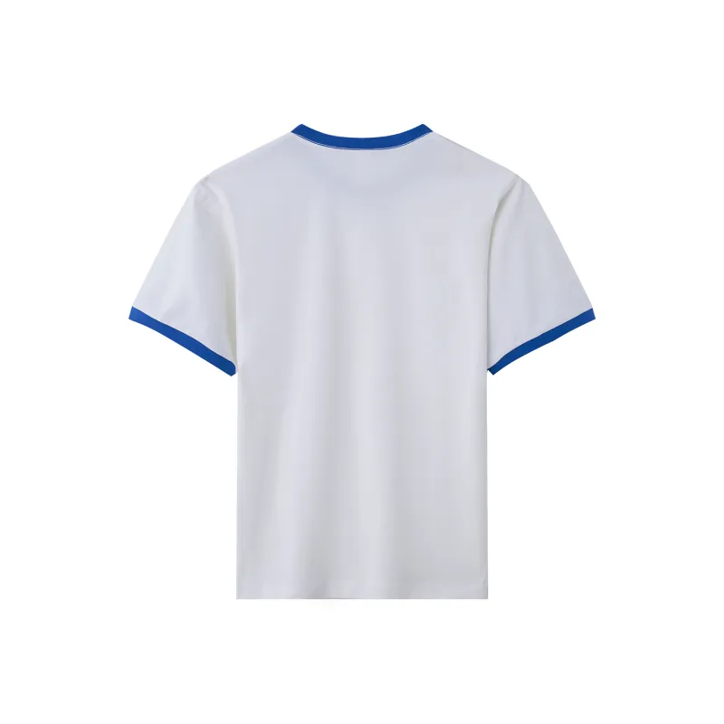 TEME T Shirt Women's White & Klein Blue-1