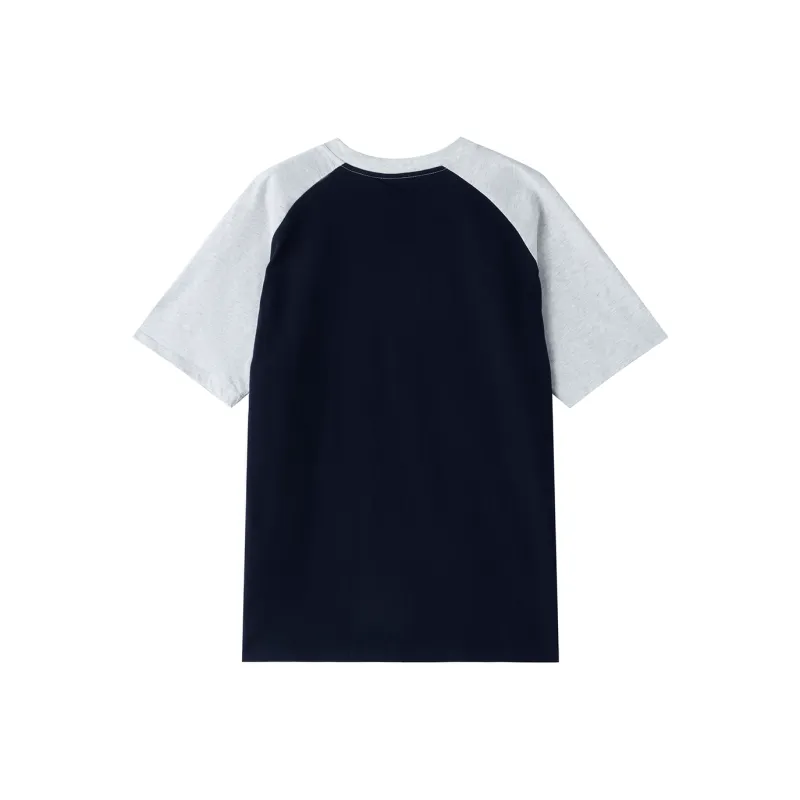 TEME Raglan Sleeve T Shirt Women's Navy Blue, White, & Heather Gray-1