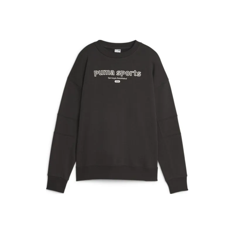 PUMA TEAM TEAM Crew TR Sweatshirt Women's Black-0
