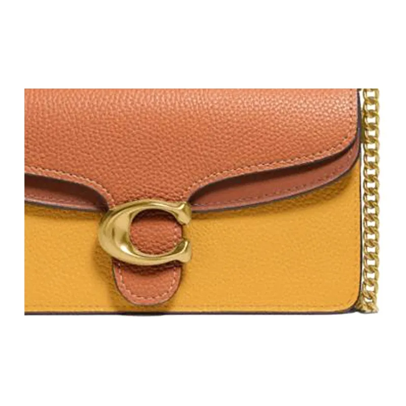 COACH Tabby Cow Leather Shoulder Bag, Crossbody Bag, Handbag Small Size Women's Yellow Orange-4