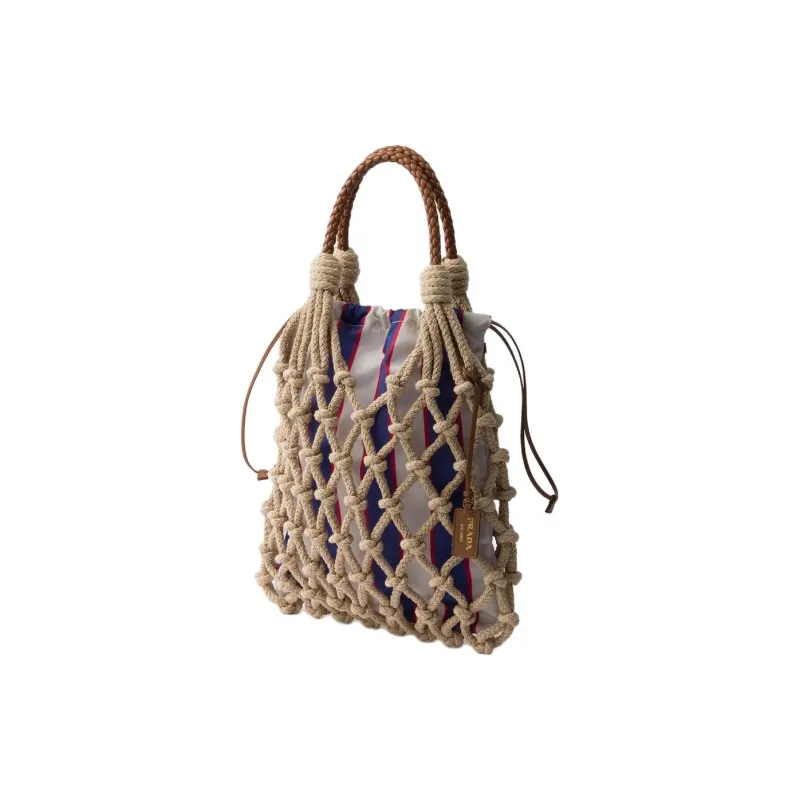 PRADA Cotton Handbag Medium Size Women's Royal Blue-1