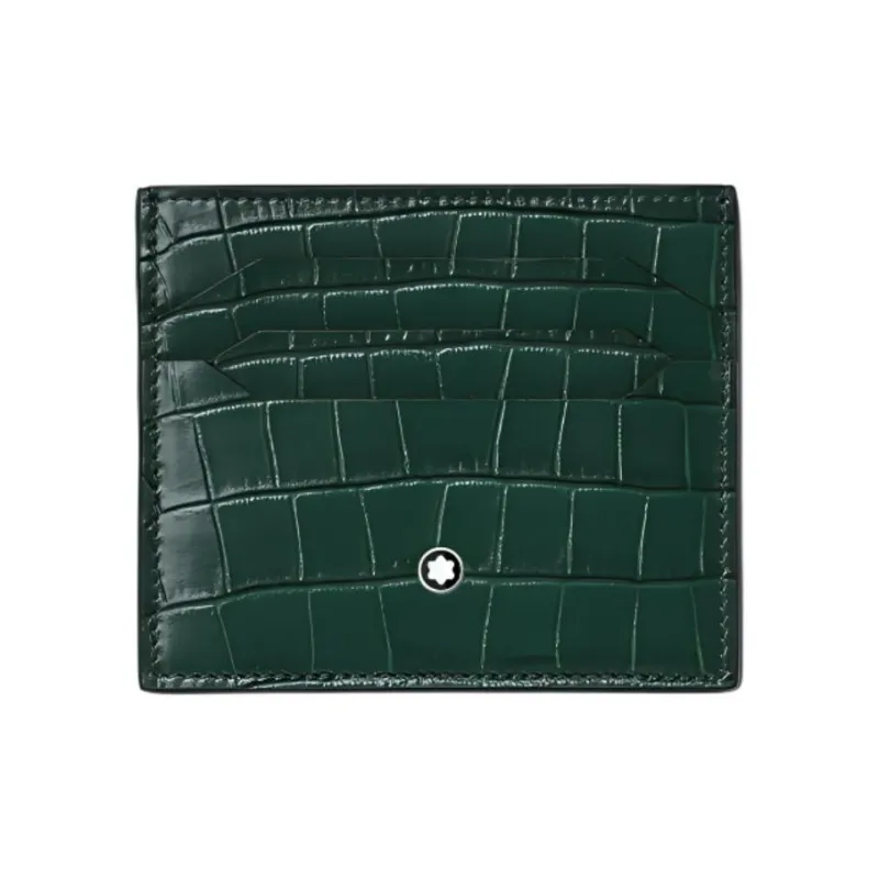MONTBLANC Meisterstuck Cow Leather Patchwork Card Clip Card Holder Men's British Green-0