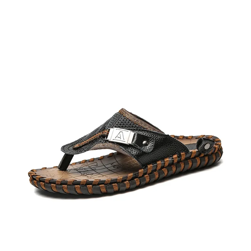 Qiandongmeili Rubber Sole Flip Flops Men's-1