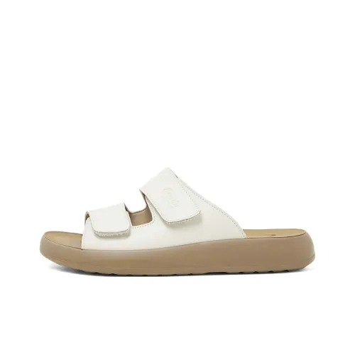 COMELY Slip Resistant Abrasion Resistant Slide Slippers Women's Cream White