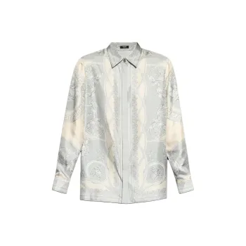 VERSACE La Coupe Des Dieux Silk Shirt 'Silver Grey/Champagne'