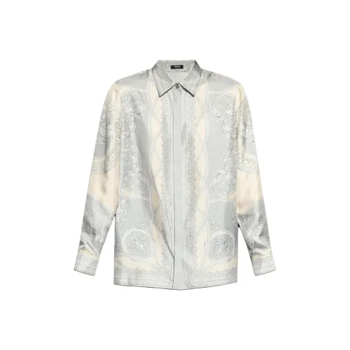 VERSACE La Coupe Des Dieux Silk Shirt 'Silver Grey/Champagne'
