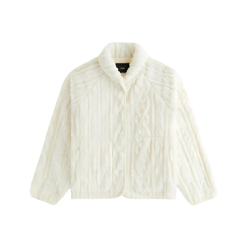 KITH FW24 Grayson Cable Sherpa Jacket Women's Sand-0