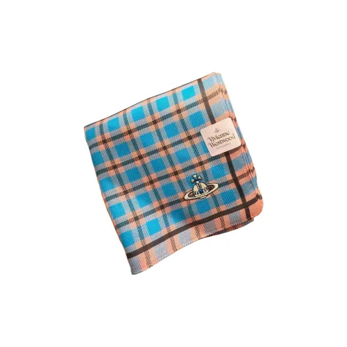 Vivienne Westwood Silk Scarves Unisex Blue Pink