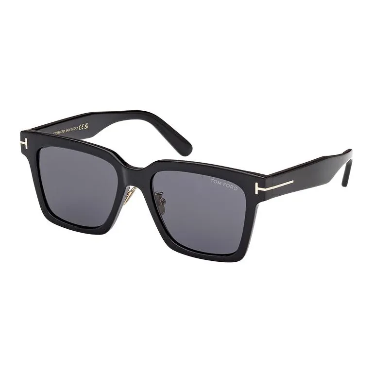 TF Acetate Plate Frame Square Sunglasses Unisex Black-0