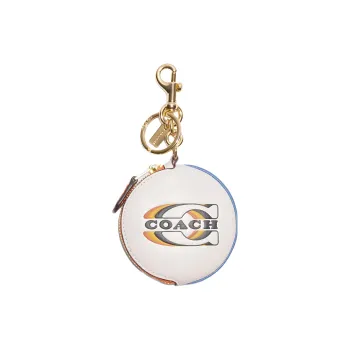 COACH Pebbled Leather Coin Purse Women's Chalk White