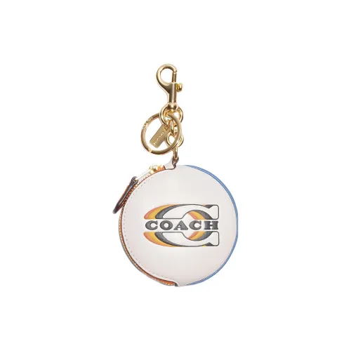 COACH Pebbled Leather Coin Purse Women's Chalk White
