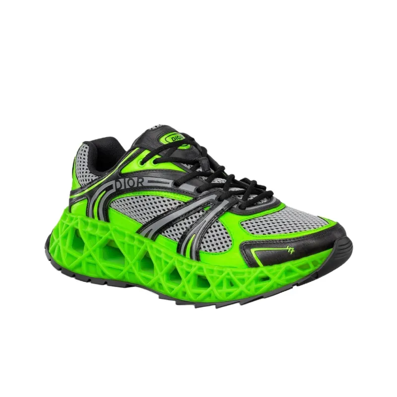 DIOR B35 NXXT Low Top Casual Shoes Men's Green Black Limited Edition Numbered Edition-2