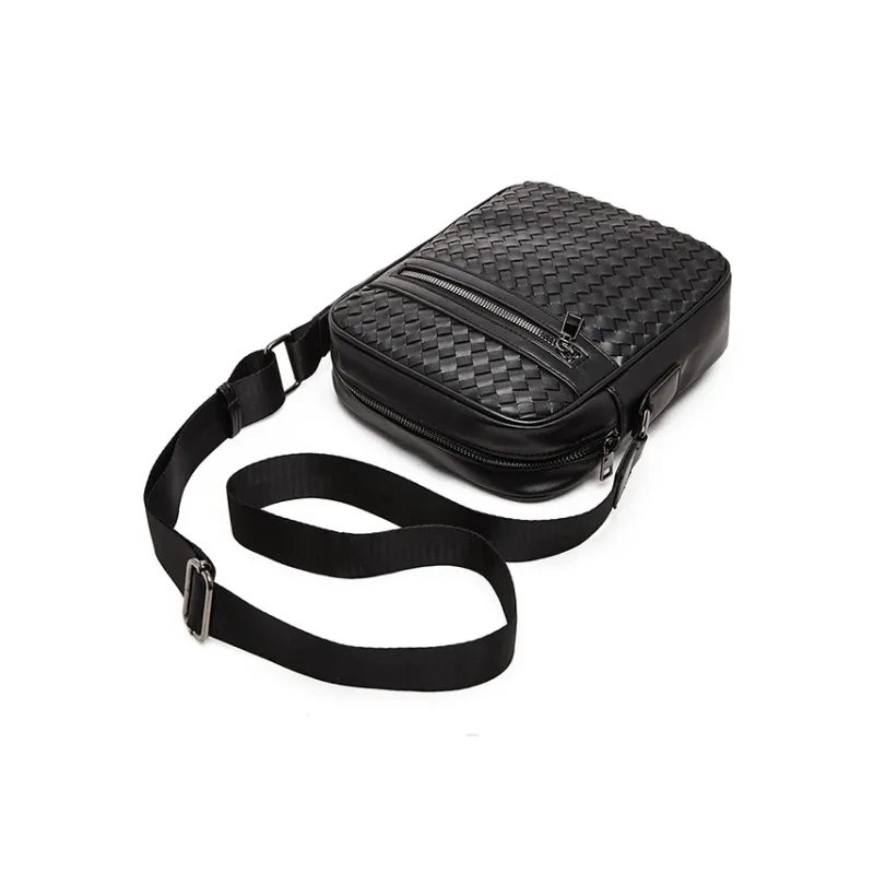 Old Man's Head Synthetic Leather Shoulder Bag, Crossbody Bag Men's Black-5