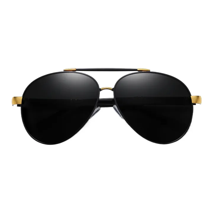 Thunder Pailong Alloy Aviator Sunglasses Men's Black, Silver, Gold-0