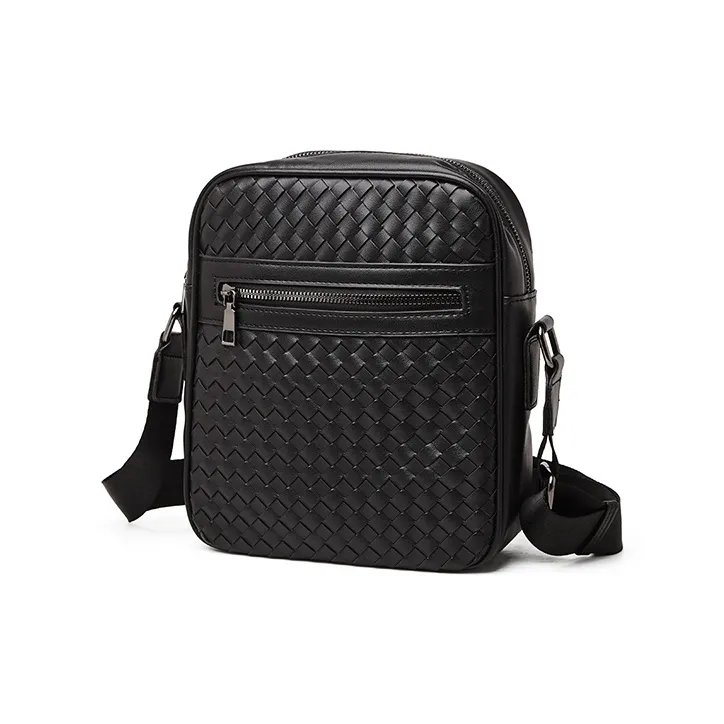 Old Man's Head Synthetic Leather Shoulder Bag, Crossbody Bag Men's Black-0