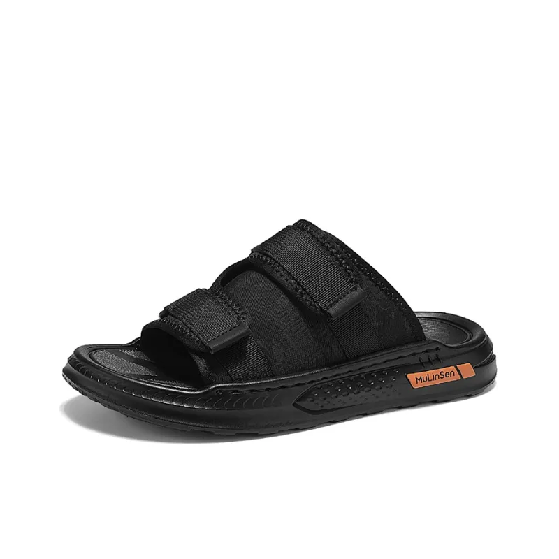 Mulinsen PVC Polyvinyl Chloride Stitching Cushioning Slide Slippers Men's-1