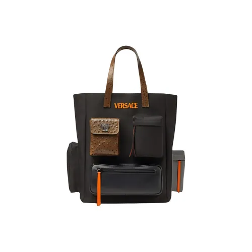 FANSIZHE VERSACE Cow Leather tote Dusy Handbag Men's Black