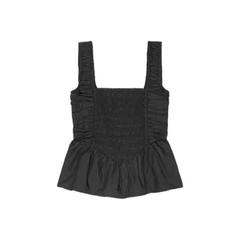 GANNI Poplin Smock Strap Top