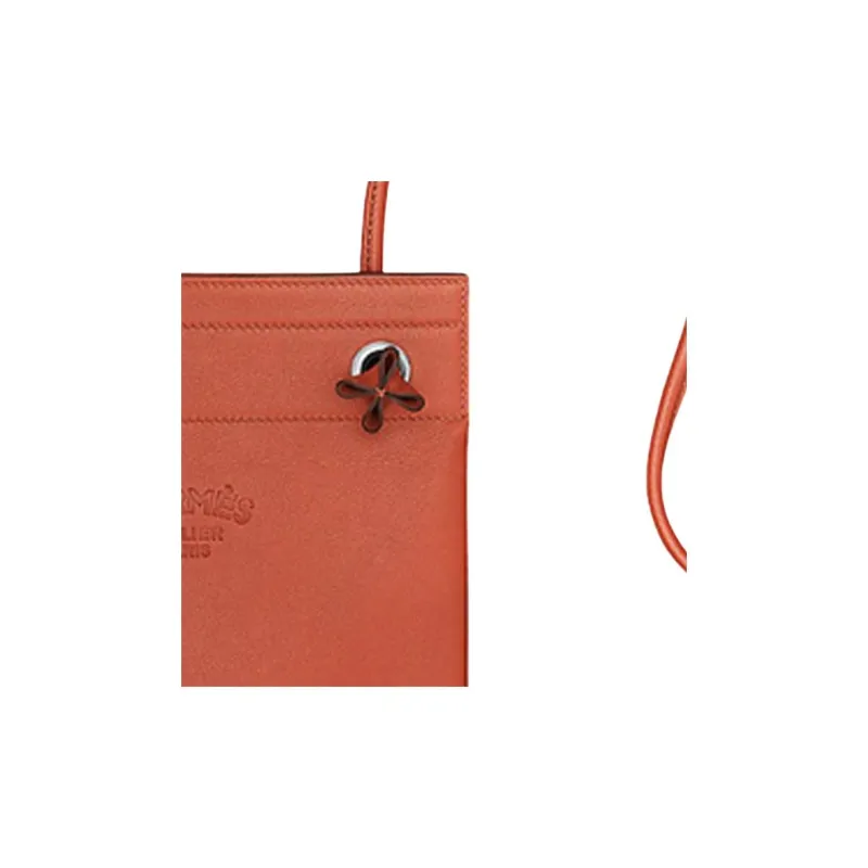 HERMES Aline Cheri Calfskin Shoulder Bag Crossbody Bag Mini Women's R1 Terre Battue Red Clay-2