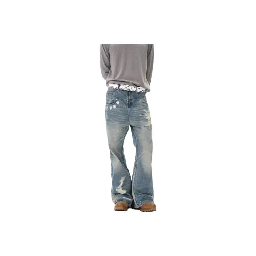 DUATOGE Jeans Men's Vintage Blue 