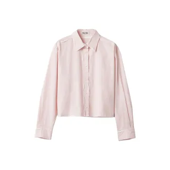 MIU MIU Logo Embroidered Button Up Shirt