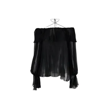 Blumarine Off Shoulder Ruffled Top