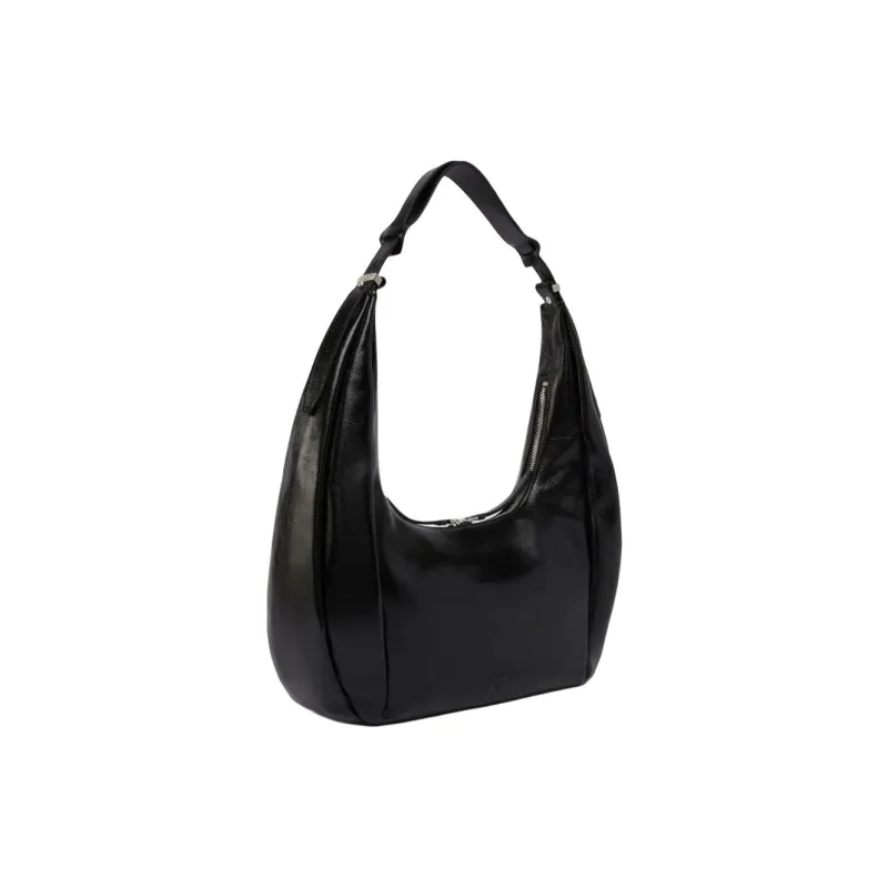 PINKO Love Birds Series Calfskin Croissant Bag Shoulder Bag Women's Black-1