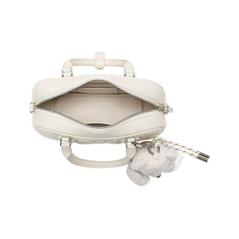 JUST STAR Synthetic Leather Small Square Bag, Shoulder Bag, Crossbody Bag, Handbag Trumpets Women's White/Black-3