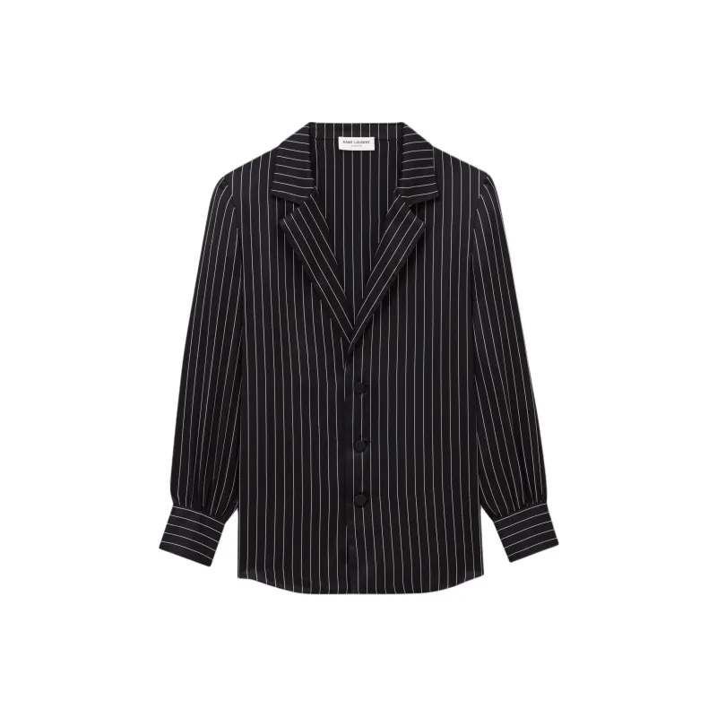 SAINT LAURENT Striped Single Breasted Pajama Shirt-0