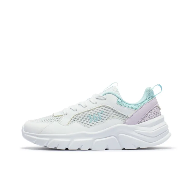 361° Anti Slip Wear Resistant Low Top Casual Shoes Women's White Blue-0