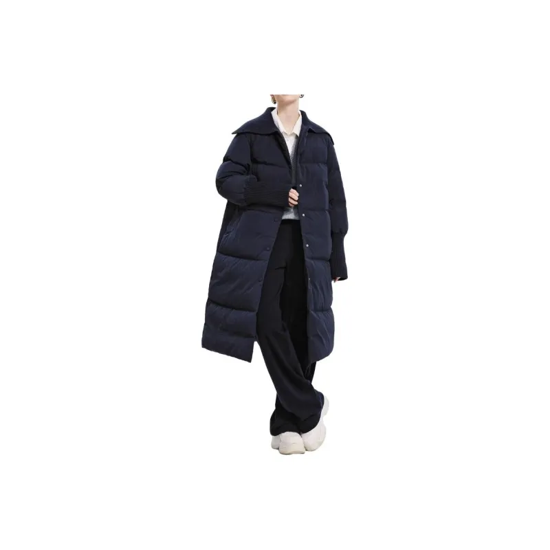LANCY Down Jacket Women's Navy Blue Domestic White Goose Down-0