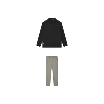 FILA Casual Sportswear Men Jet Black Top+Brown Pants