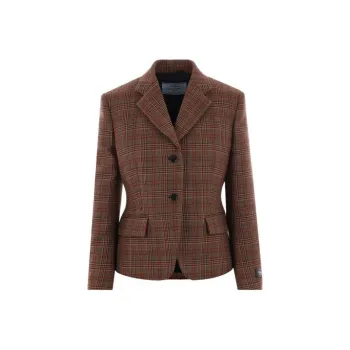PRADA Checked Single Breasted Jacket