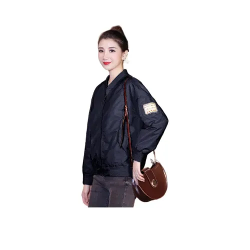 Mo Han Yi Mei Jackets & Coats Women's Navy Blue