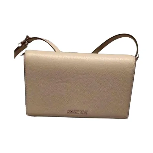 MICHAEL KORS Jet Set Leather Shoulder Bag Medium Size Women's Light Sand