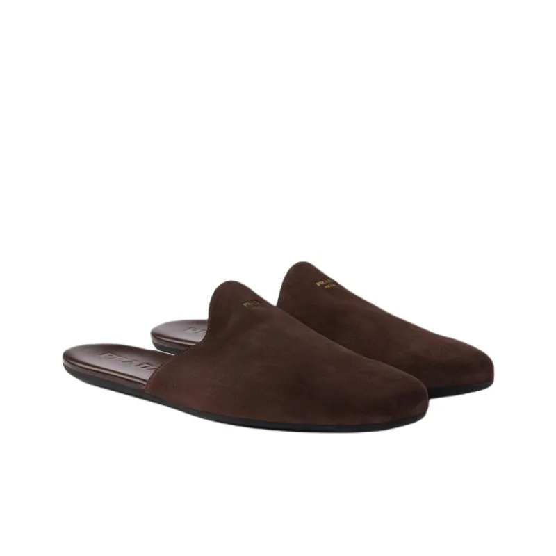 PRADA Closed Toe Slippers Men's Dark Brown-2