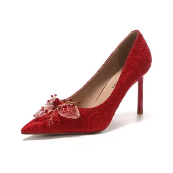 Zomila Slim Heel High Heels Women's Red