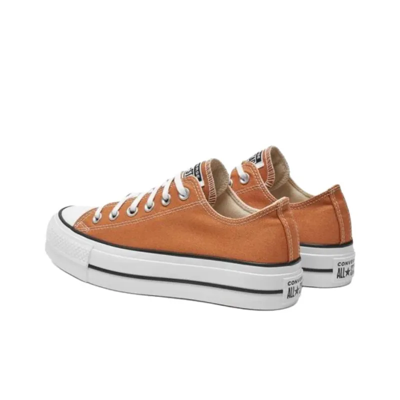 Converse Chuck Taylor All Star Lift Anti Slip Wear Resistant Low Top Canvas Shoes Women's Orange-3