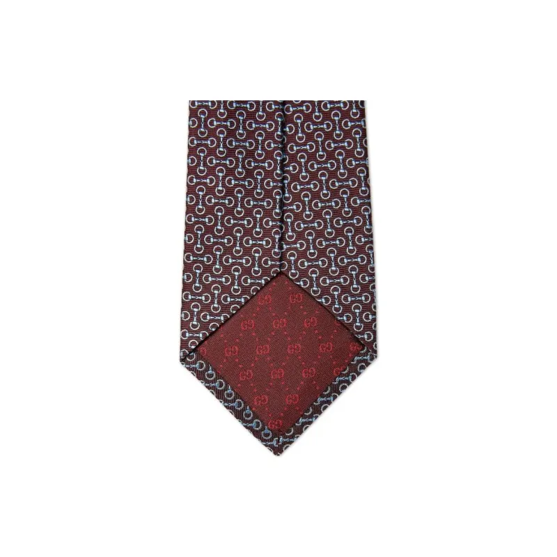 GUCCI Mulberry Silk Ties Unisex Burgundy-1