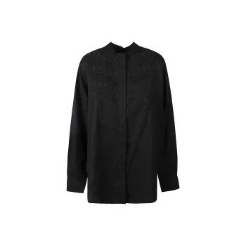 ISABEL MARANT ETOILE Britten Embroidered-Detailed Long-Sleeved Shirt