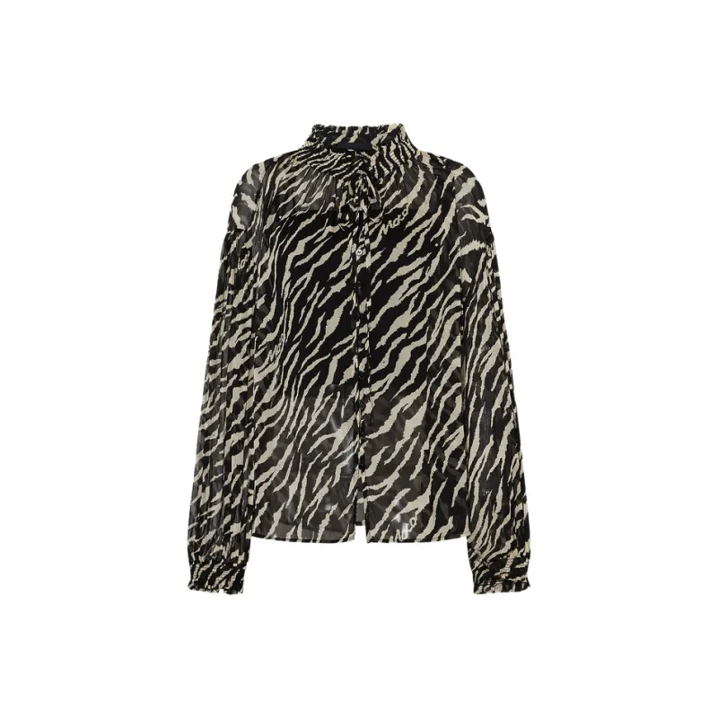 MOCO Chiffon Shirts Women's Two-Tone Tiger Pattern-0
