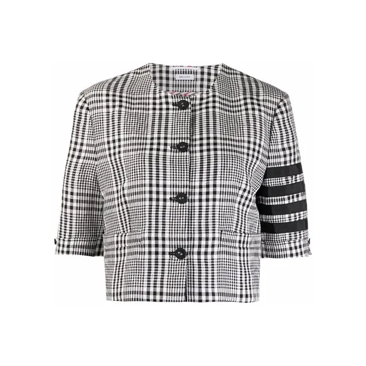 THOM BROWNE Jackets Women's Black White Plaid-0