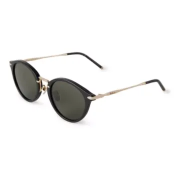 Mulberry Metal Resin Oval Sunglasses Unisex Black
