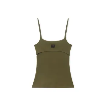 LOEWE Anagram Strappy Top 'Khaki Green'