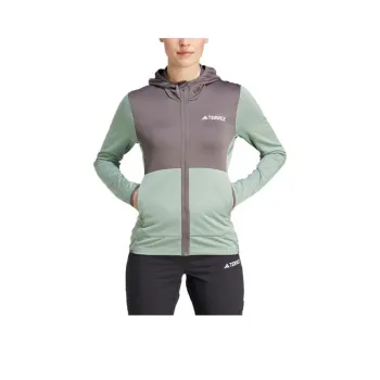 Adidas Terrex Xperior Light Fleece Hooded Jacket Jackets Coats Women's Silver Green