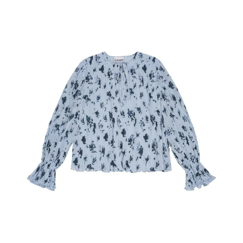 GANNI FW24 Shirt Women's Sky Blue-0