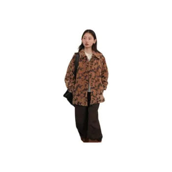 SUPERSCAPE Jackets Coats Women's Hazelnut Velvet Embroidered